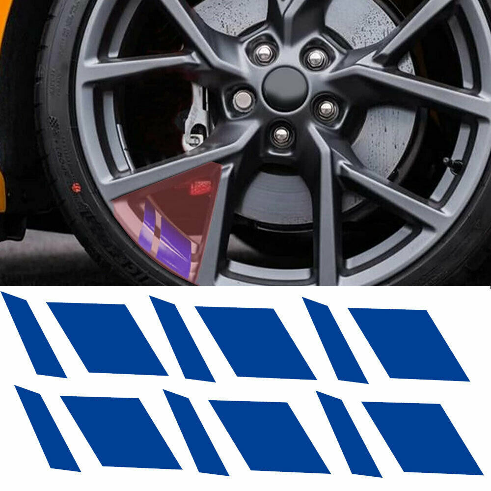6x Car Wheel Rim Reflective Stickers Vinyl Decal Trim For 16-21 Inch Rims