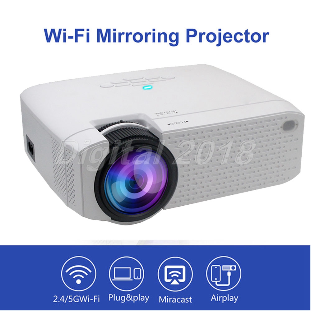 HD LED Projector D40W Cell Phone Projector Gaming Movie Wireless/Wired