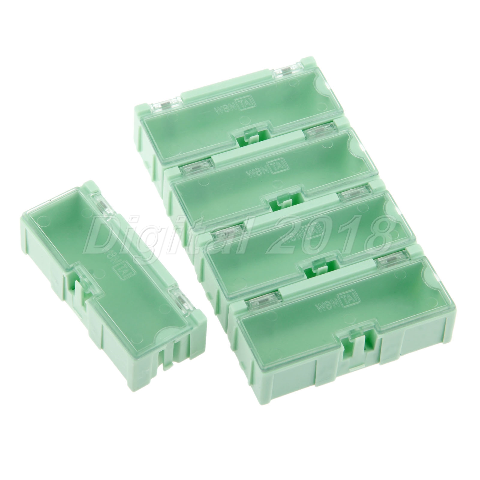 5Pcs Green Small Objects Electronic Component Parts Case Storage Box