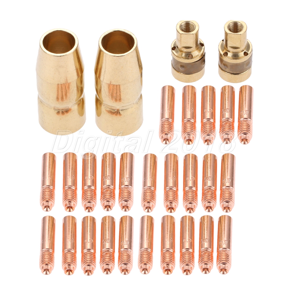 0.035" MIG Welding Contact Tips Gas Nozzles Diffusers Kit Fit For