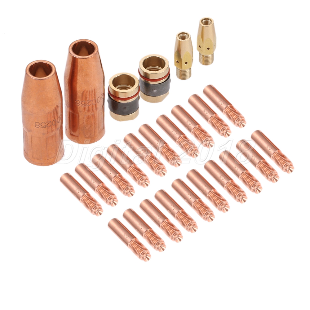 26pcs/set .045" MIG Welding Tips Nozzles Diffusers Kit Fit For Miller