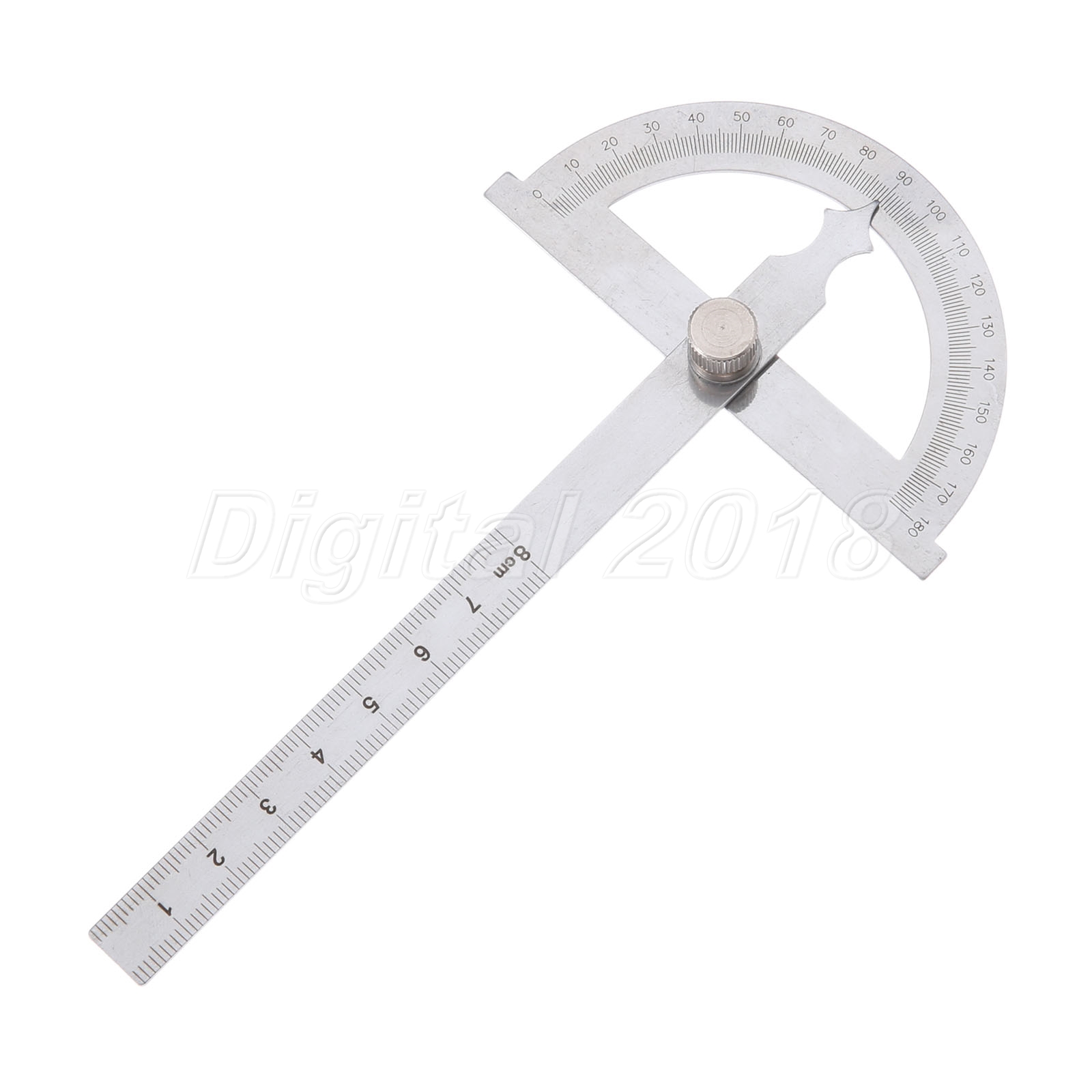 Hollow Scale 8cm Protractor Angle Finder Rotary Ruler Stainless Steel