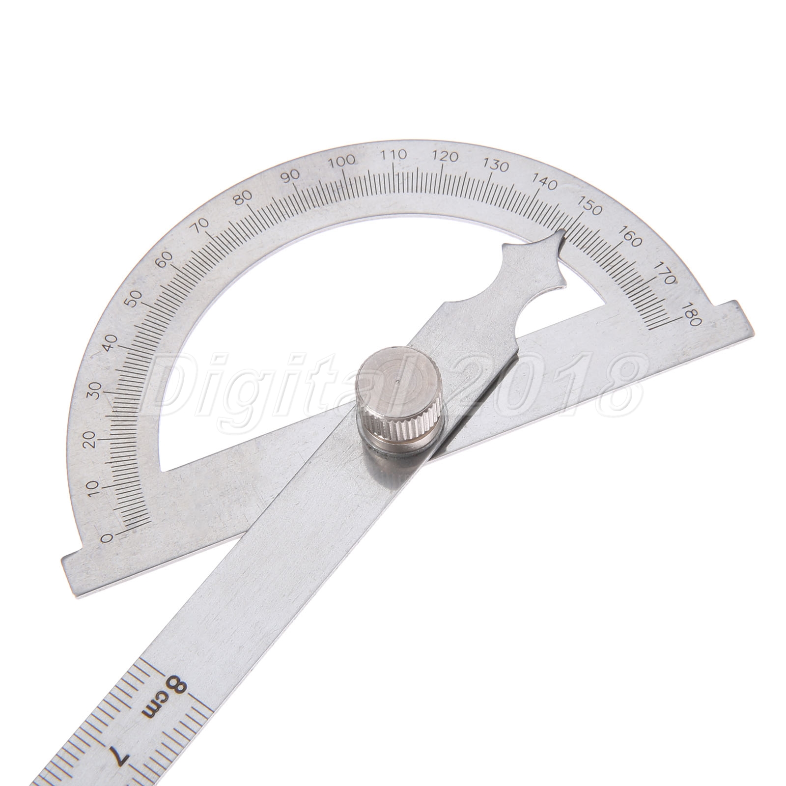 Hollow Scale 8cm Protractor Angle Finder Rotary Ruler Stainless Steel