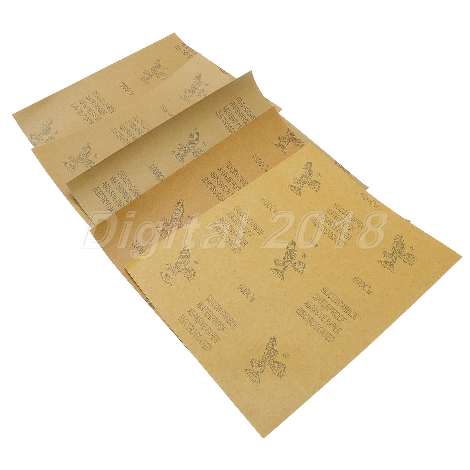 5PCS Wet Dry P600 P1000 P1500 P2000 GRIT Abrasive Paper Sand Paper