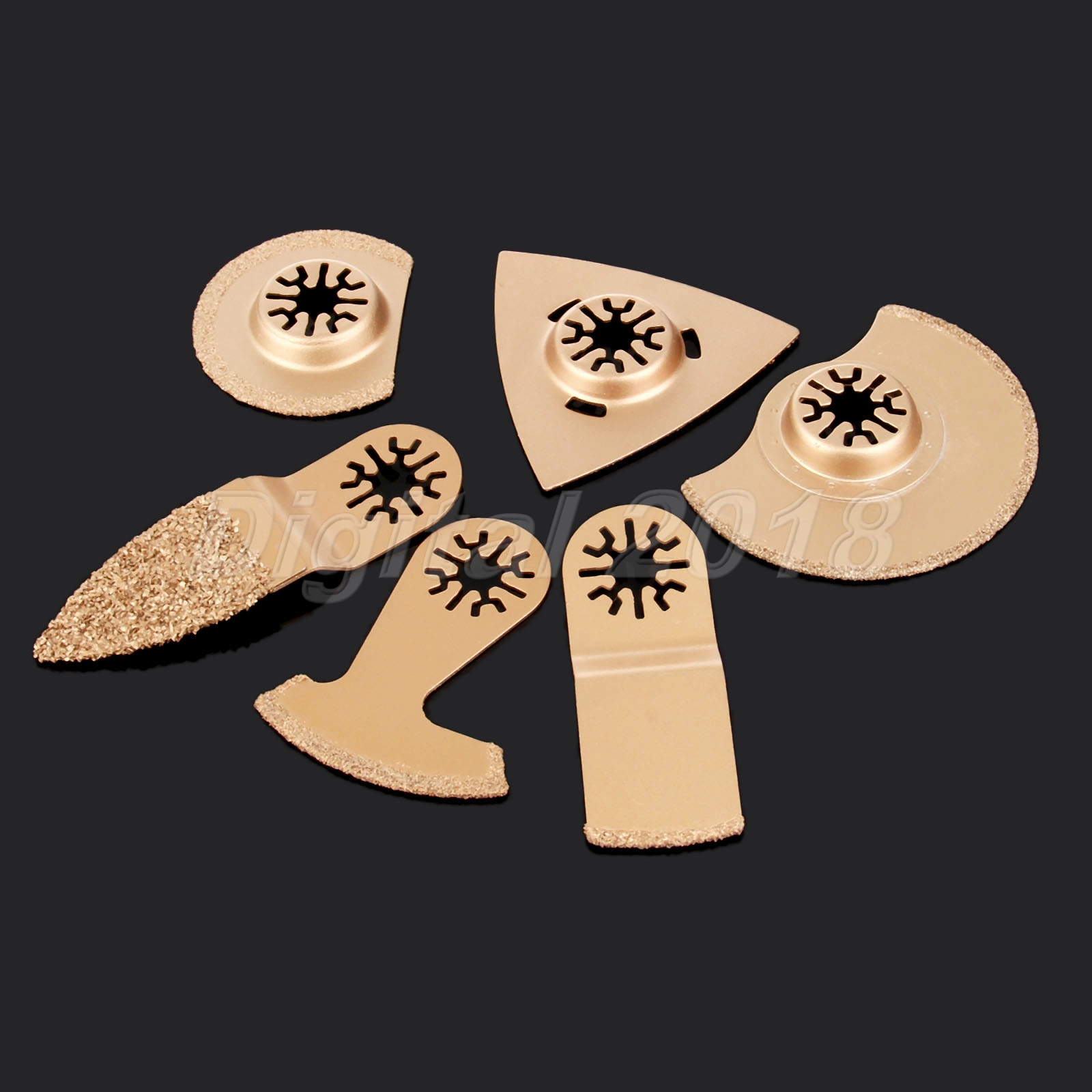 6pcs Carbide Oscillating Multi Tool Saw Blades for Grout Mortar