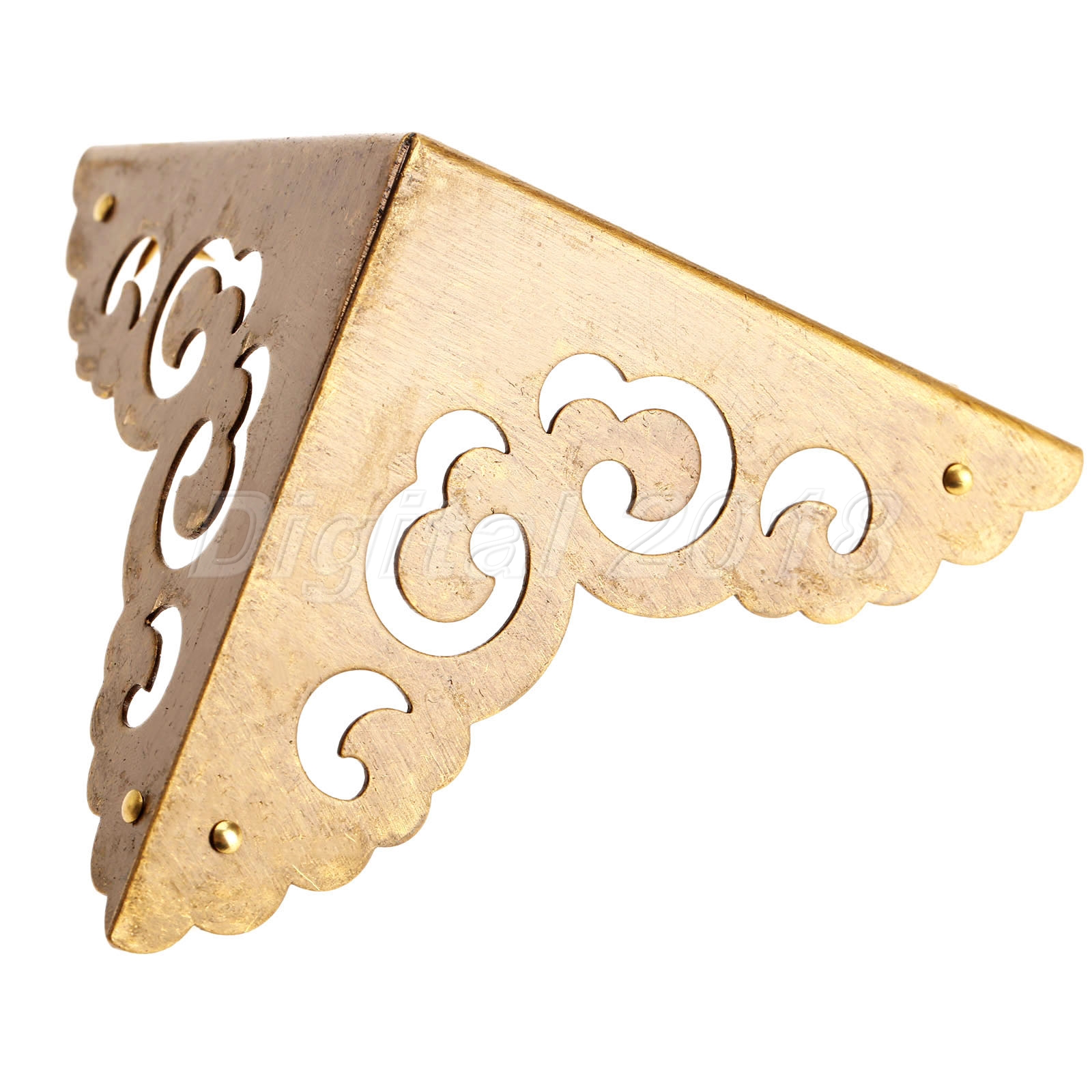4Pcs Antique Brass Corners Protector For Furniture Jewelry Wooden Gift