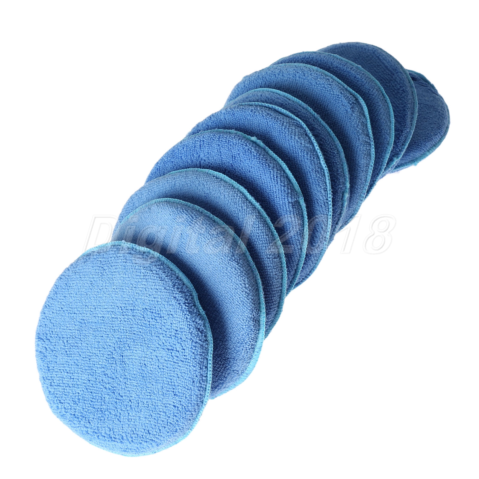 10X Soft Blue Microfiber Polishing Waxing Buffing Pads Car Care