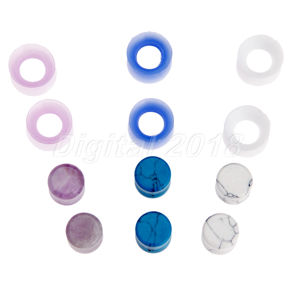 Covet Jewelry Glow in The Dark Ultra Thin Flexible Silicone Ear Skin Double Flared Tunnel Plug