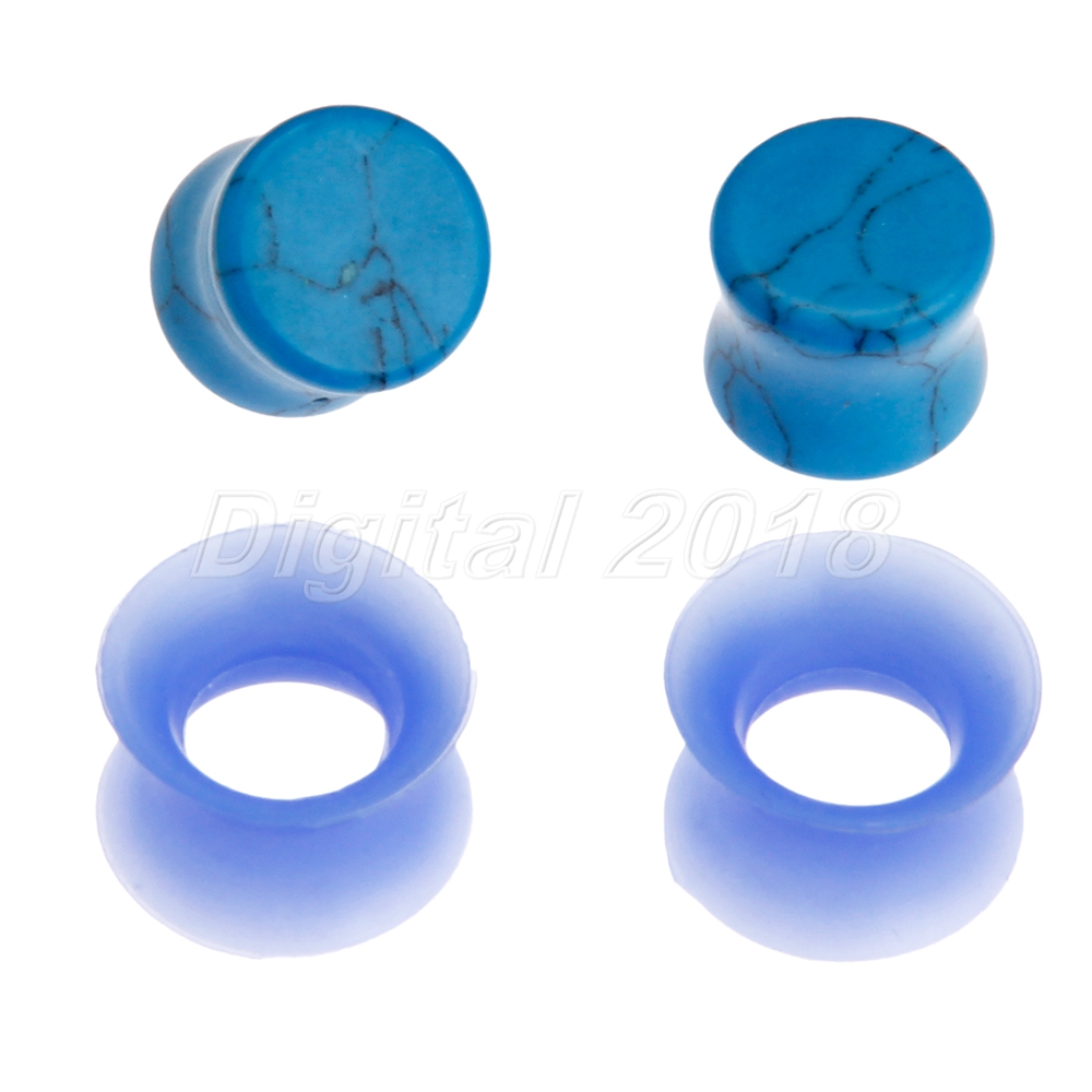 Covet Jewelry Glow in The Dark Ultra Thin Flexible Silicone Ear Skin Double Flared Tunnel Plug