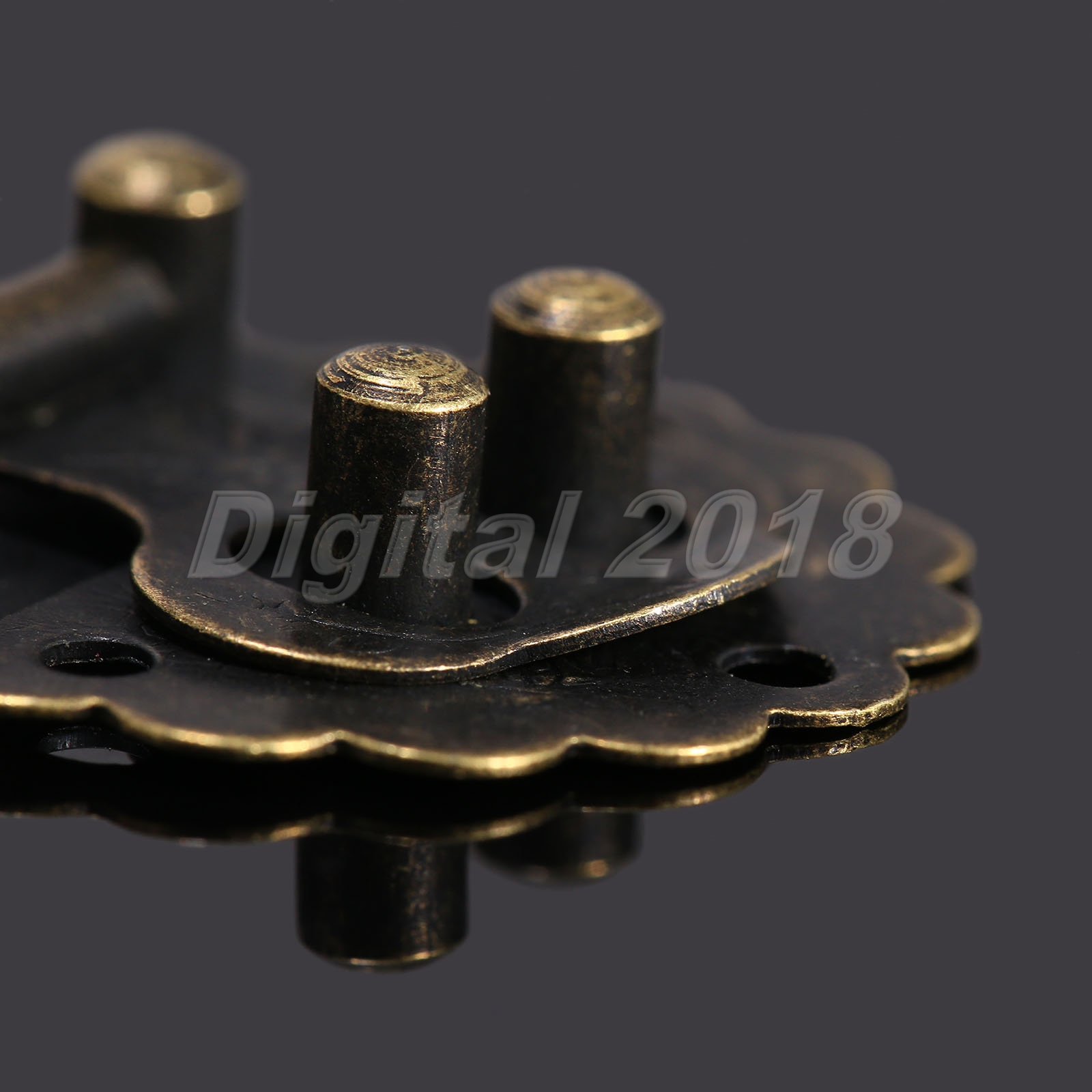 10Pcs Antique Brass Jewelry Cigar Box Latch Hasp Round Chest Lock