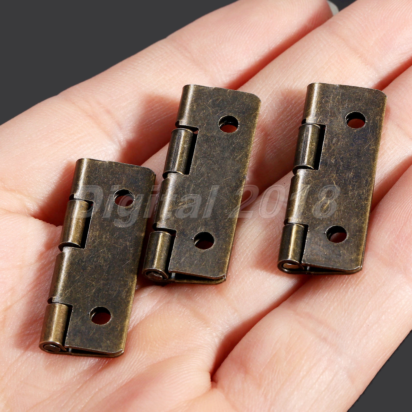 12Pcs Antique Brass Chest Gift Case Wooden Music Box Hinges