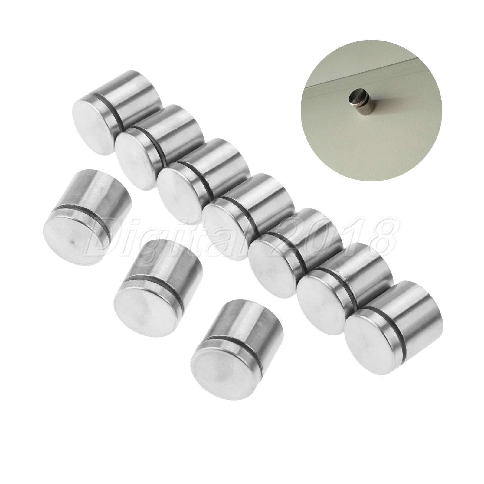 Silver Stand off Bolts Sign Advertisement Glass Standoffs Fixing Mount