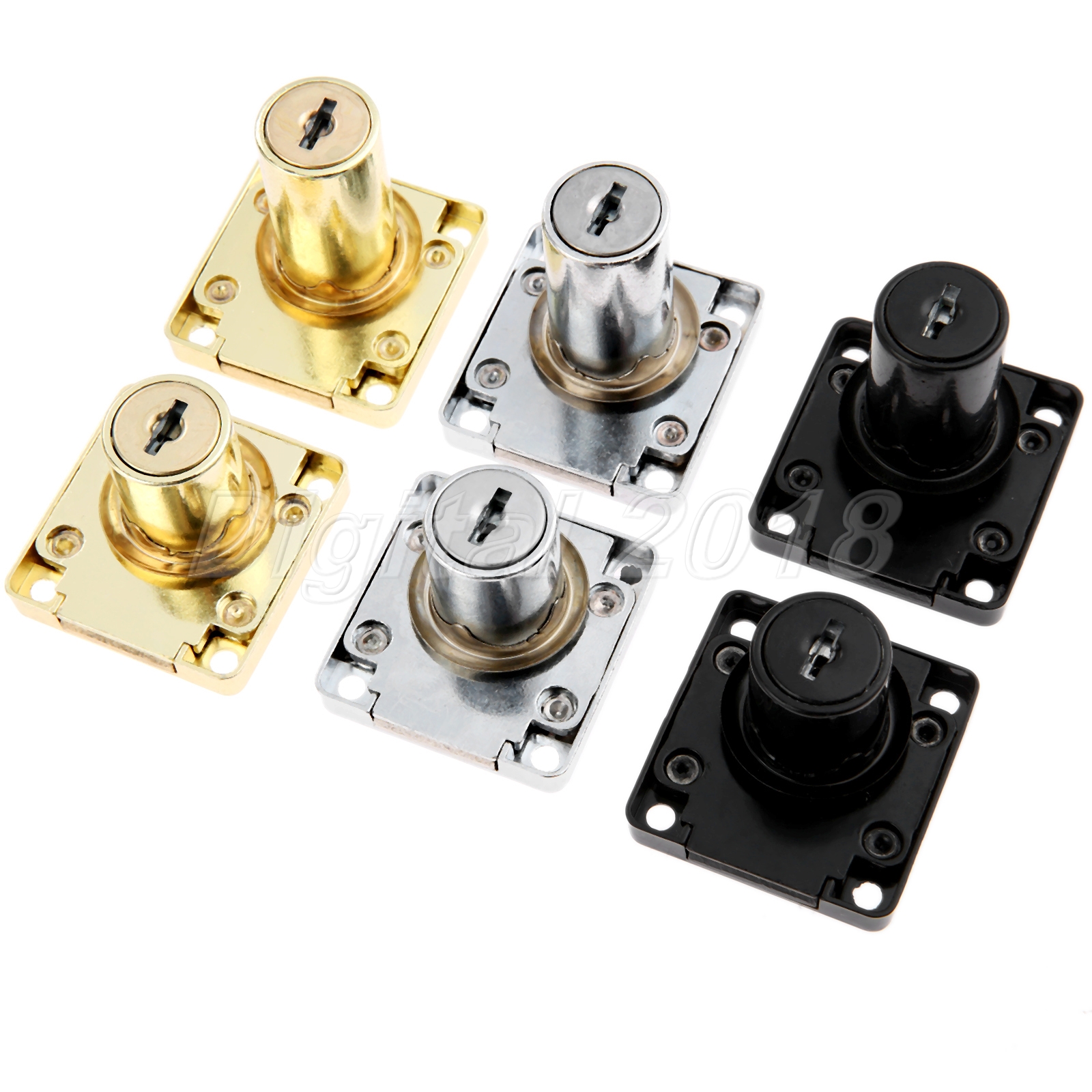 1 x Drawer Lock For Office Desk Furniture Door Hardware 2 Keys