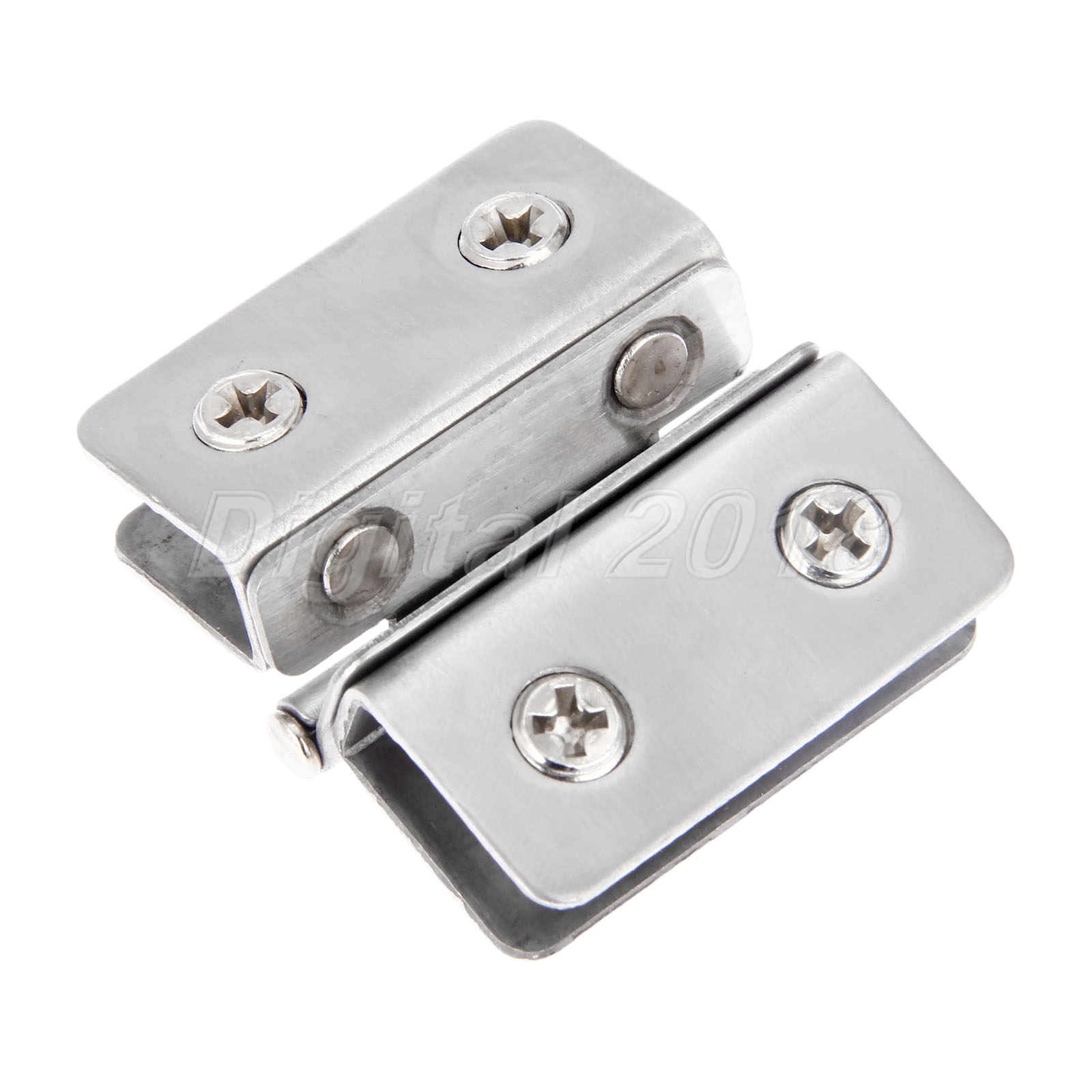 1 Pair Bathroom Shower Glass Door Clamp Hinge Hardware Display