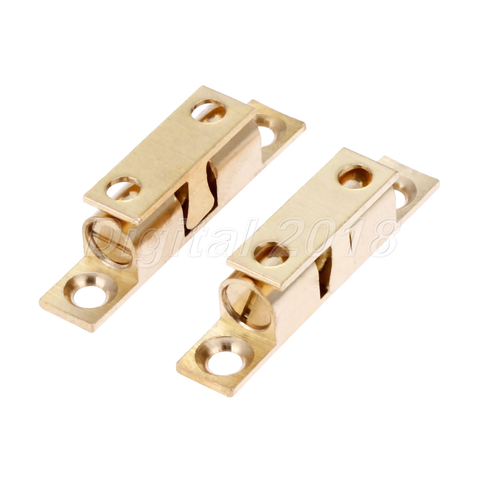 Brass Tone Drawer Cabinet Door Latch Clip Lock Durable Ball Touch Catches 42mm