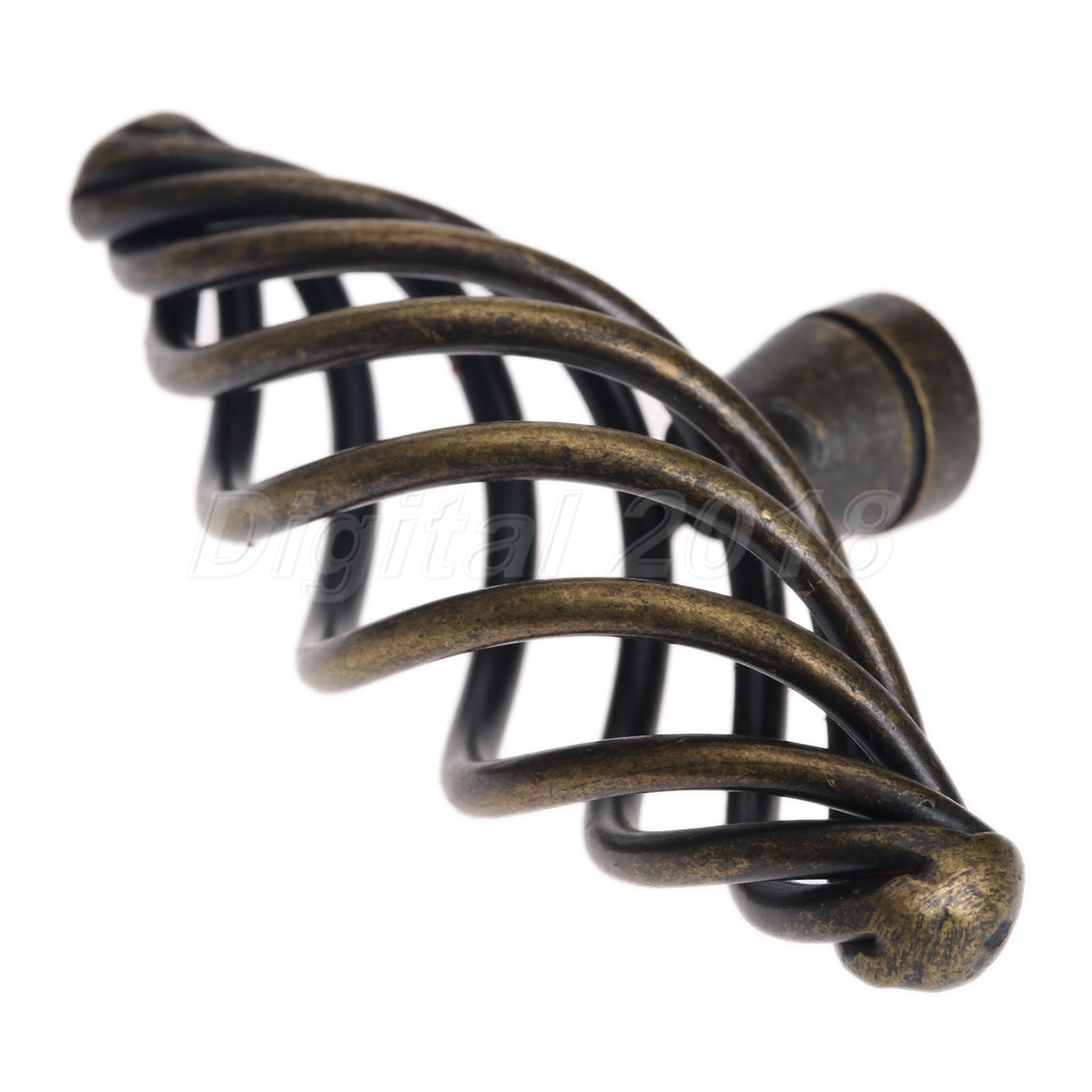 Antique Brass Twist Cage Spiral Design Kitchen Cupboard Pull
