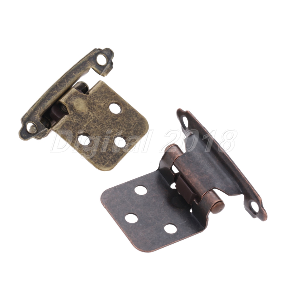 2pc Vintage Kitchen Cabinet Door Hinges Self Closing Stay Flush