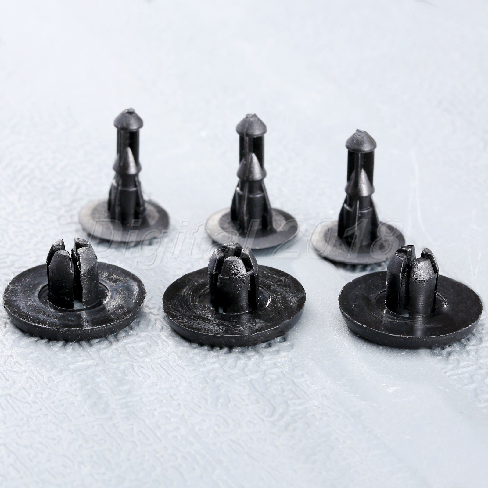 50pcs Set Diameter 7mm Radiator Cover Clip Rivet Push Fasteners Black