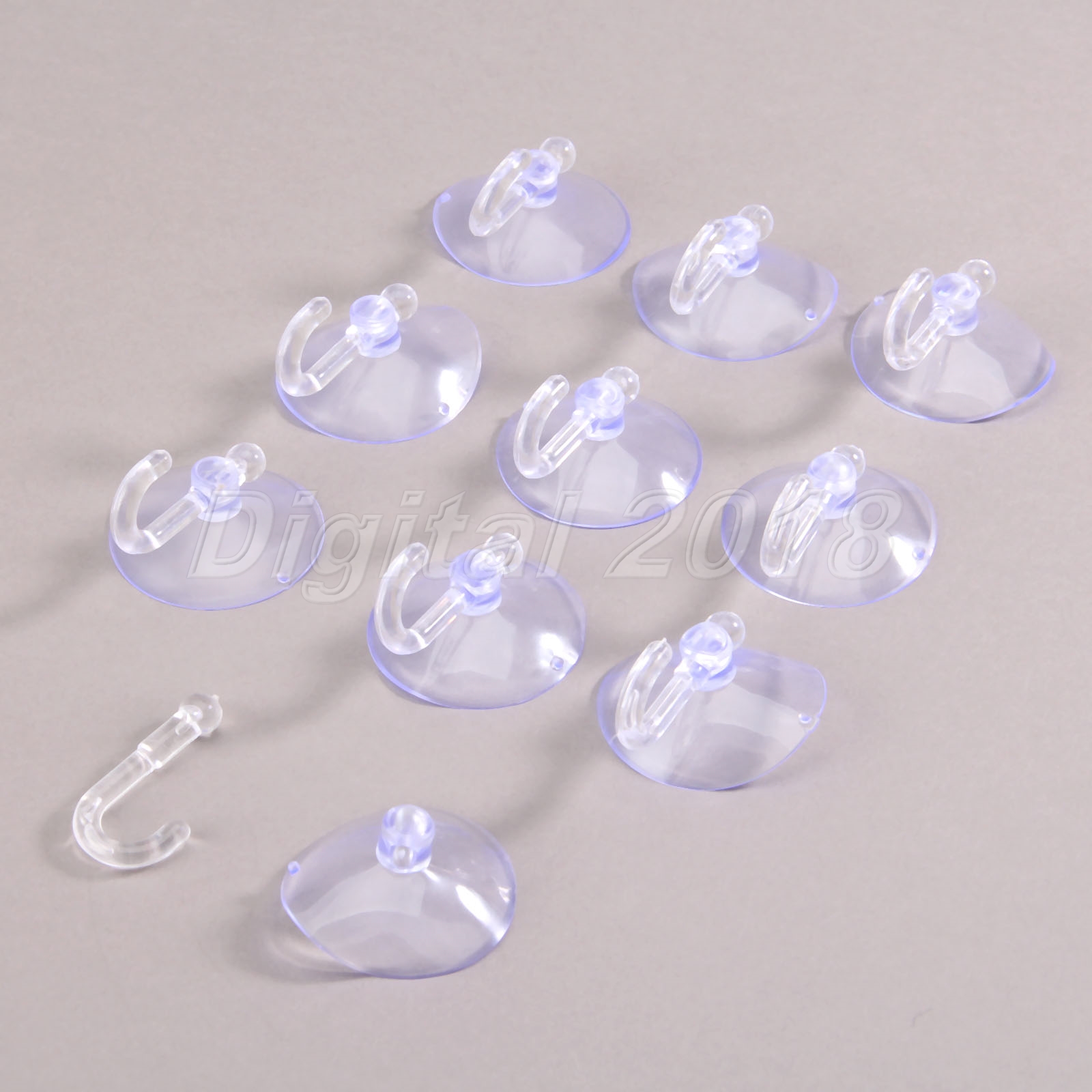 10Pcs 4cm ransparent Wall Hooks Hanger Kitchen Bathroom Suction Cup