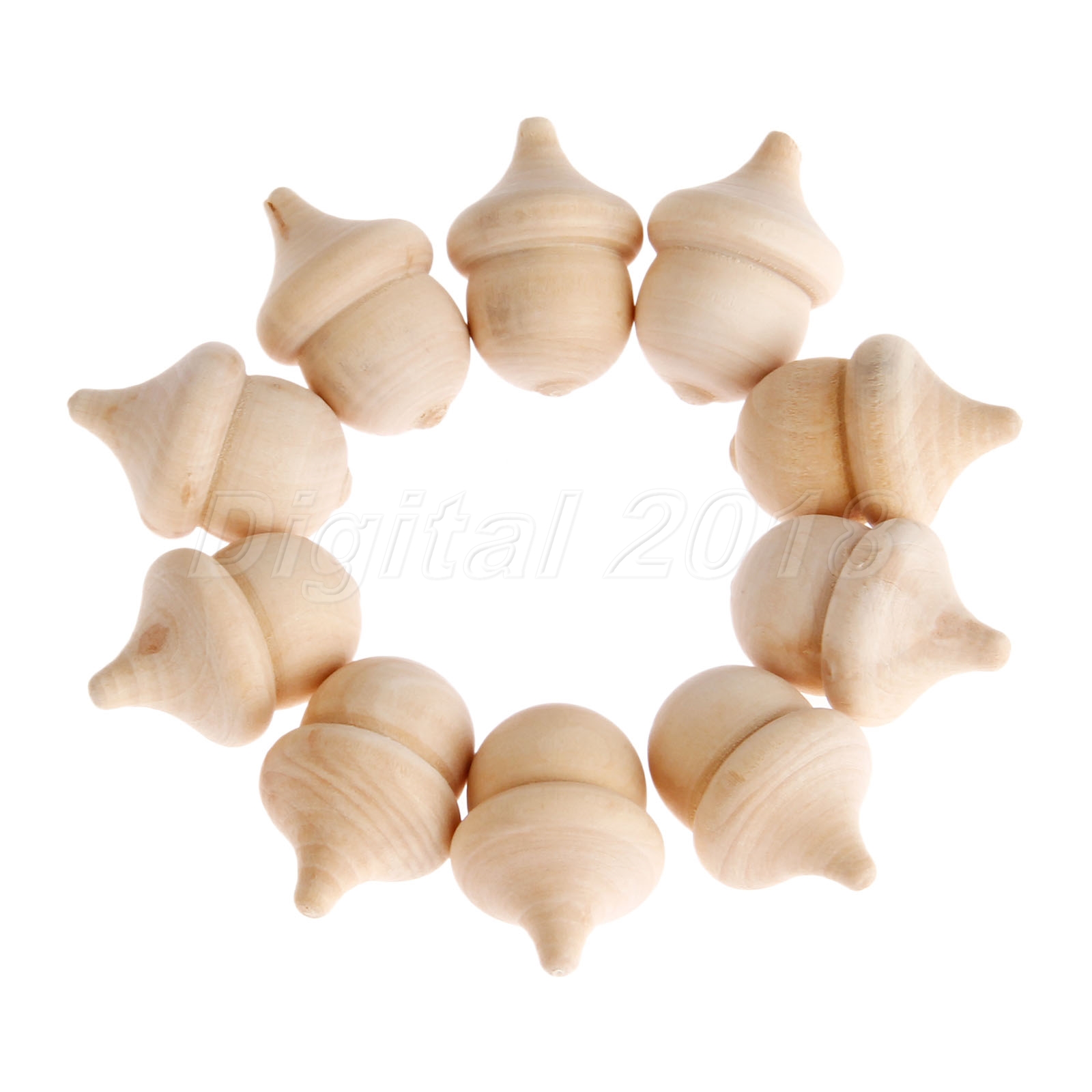 10Pcs Acorn Unfinished Blank Wooden Peg Doll 35*24mm Kid Creative Toy Craft