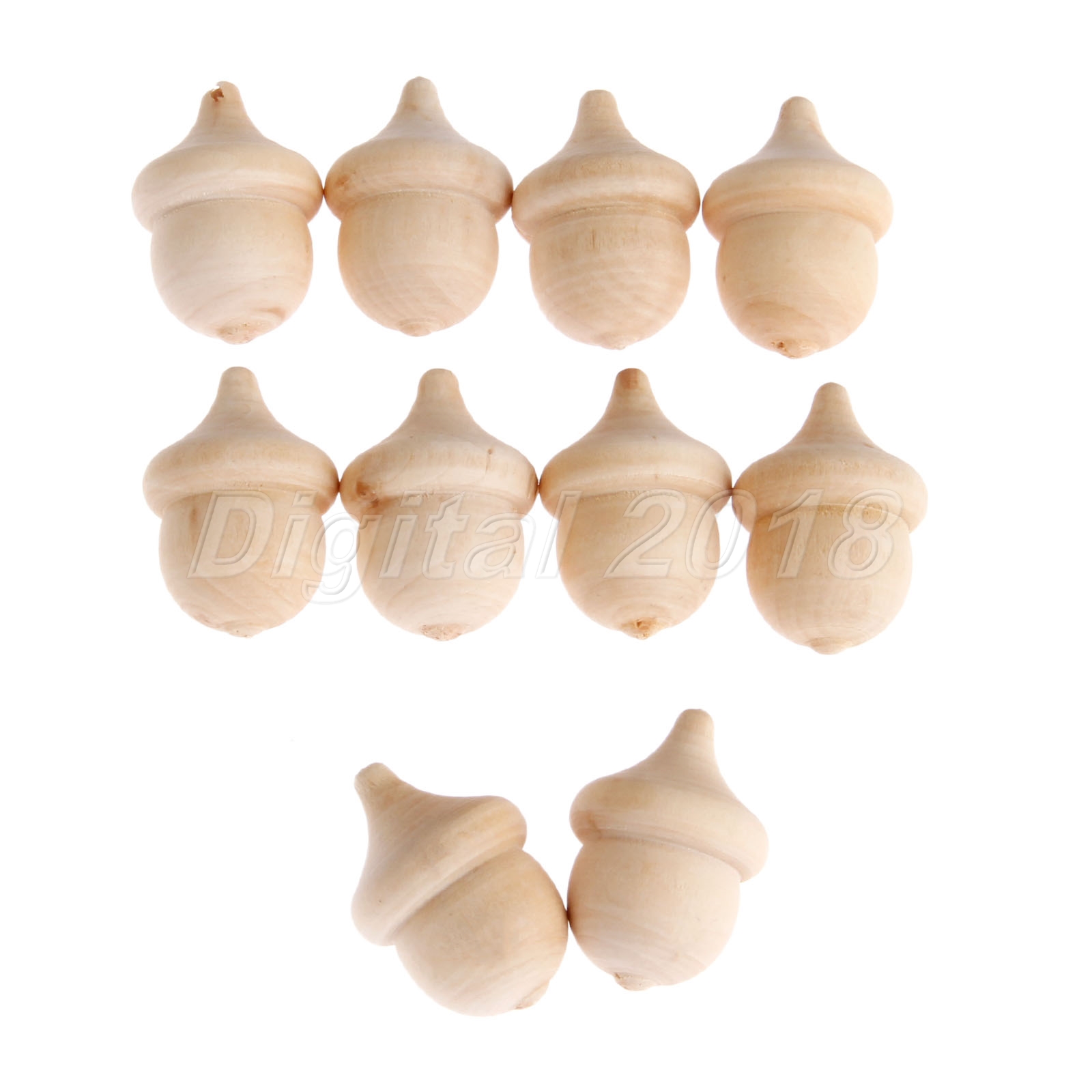 10Pcs Acorn Unfinished Blank Wooden Peg Doll 35*24mm Kid Creative Toy Craft