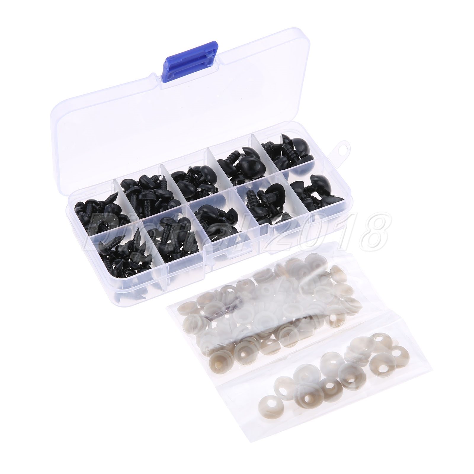 125Pcs 6*8mm-13*17mm Black Plastic Safety Nose For Doll Stuffed Animals Toys