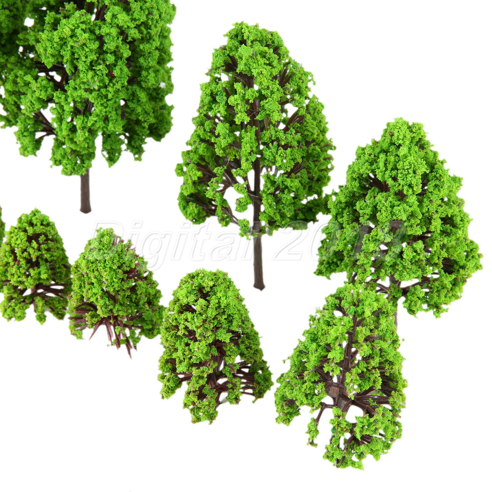12pcs Green Model trees 2.5cm-16cm Train Railway Scenery HO OO scale 1: ...