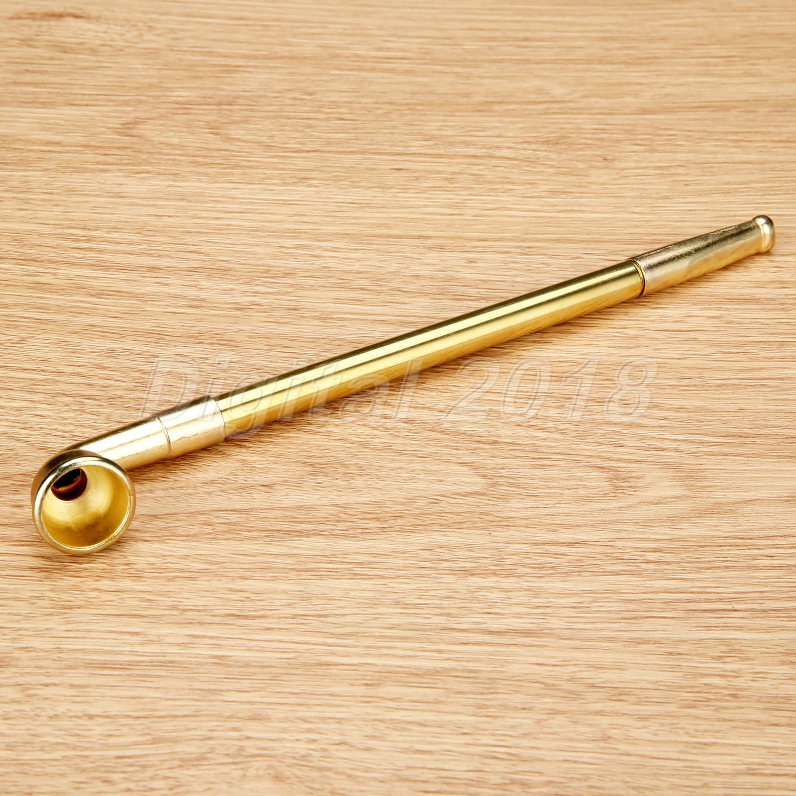 Retro Style Copper Straight Smoking Pipe Retractable Cigarette Filter