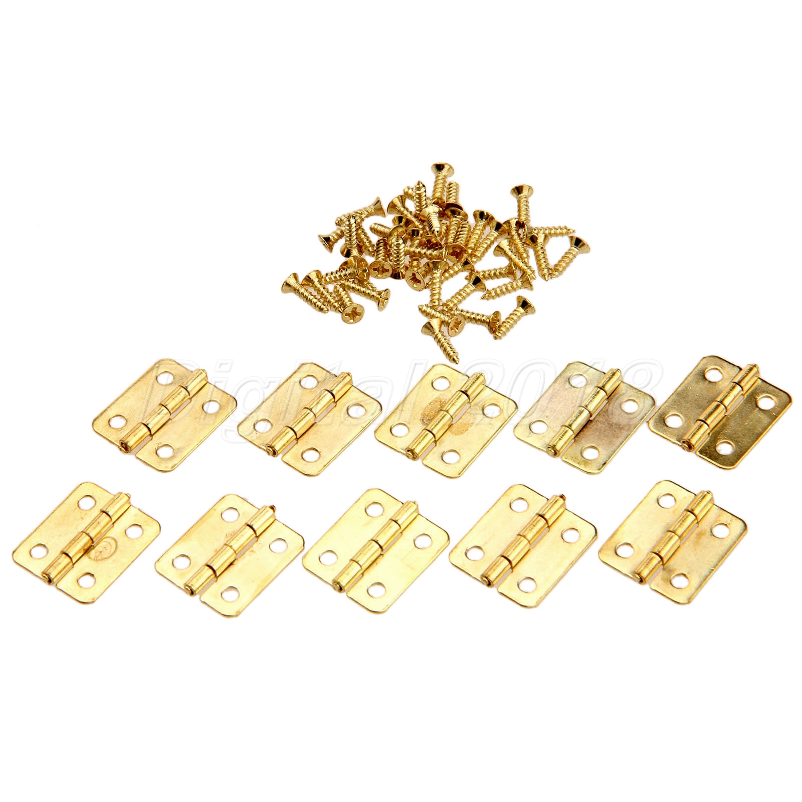 10/50Pcs 18*17mm Mini Decorative Jewelry Cigar Box Hinges Brushed Brass
