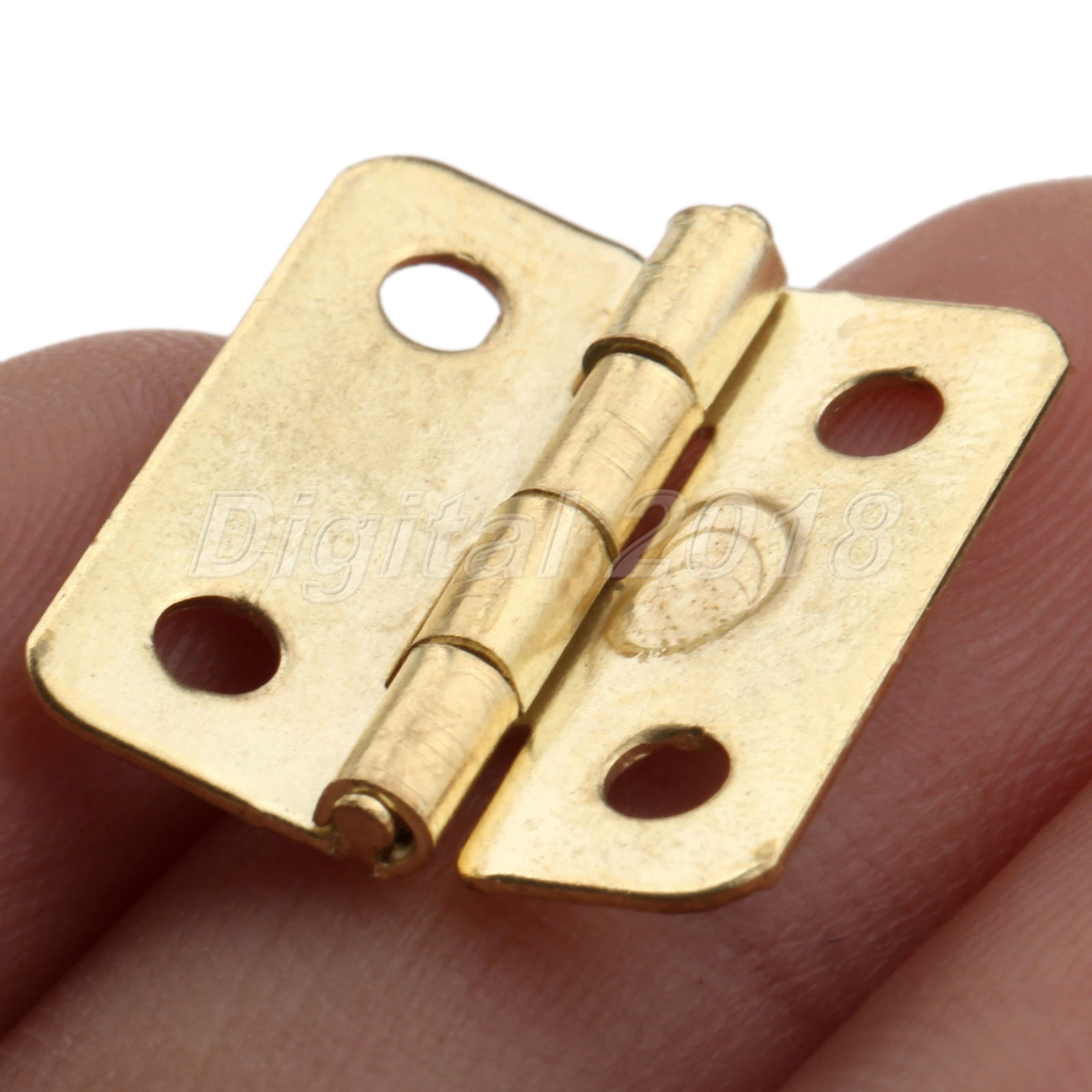 10/50Pcs 18*17mm Mini Decorative Jewelry Cigar Box Hinges Brushed Brass