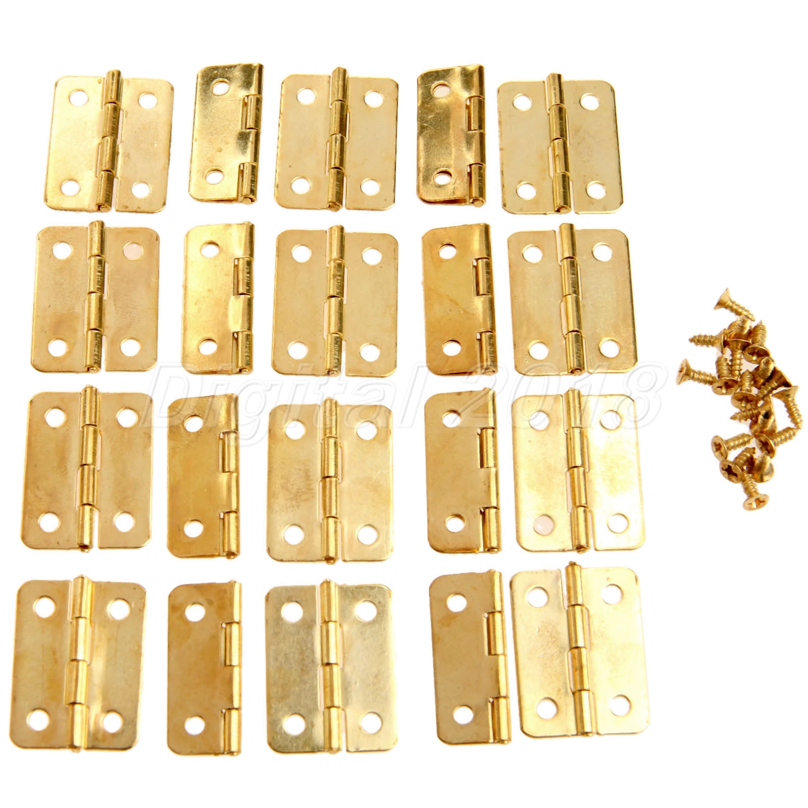 thumbnail image 2 of 20Pcs Gold Mini Hinges For Jewelry Boxes & Cabinets | Small Metal Iron Hinges 24x18mm 270° Rotation 2 of 5