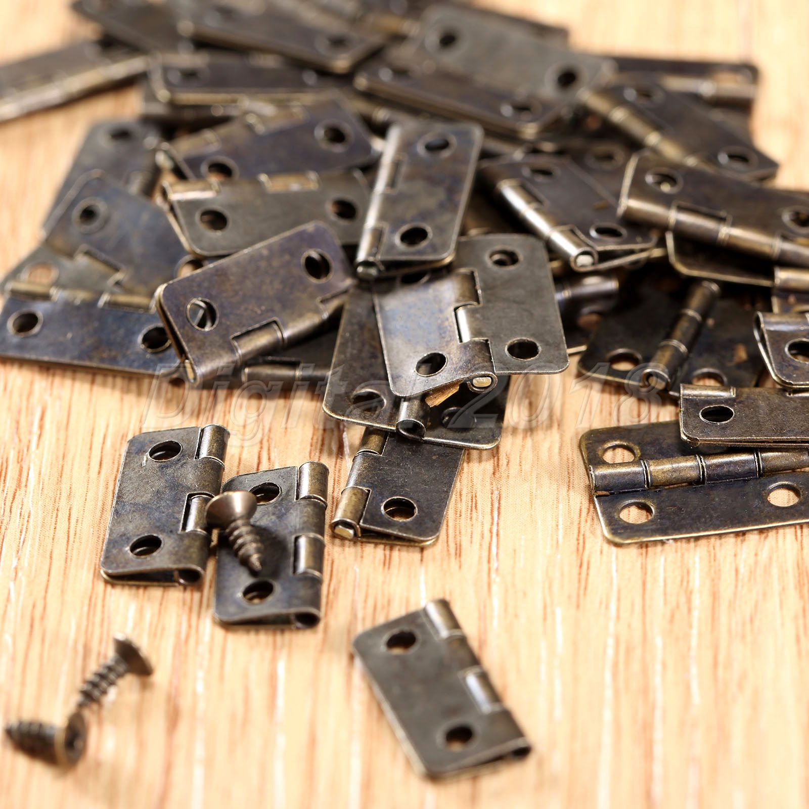 50pcs Antique Bronze Mini Hinges Jewelry Box Dolls House Hinges