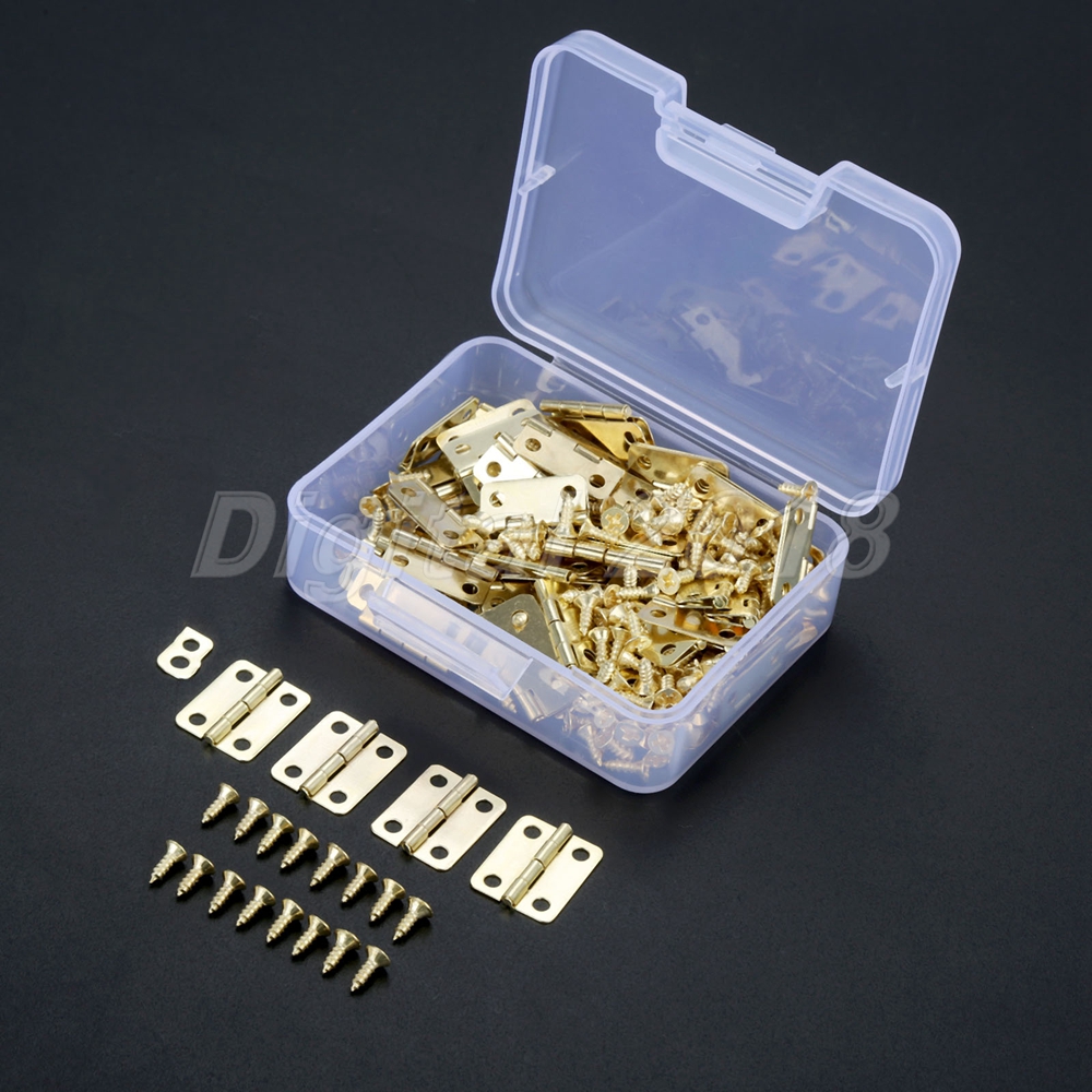 60x Antique Jewelry Box Dolls House Hinge Furniture Door Hinges