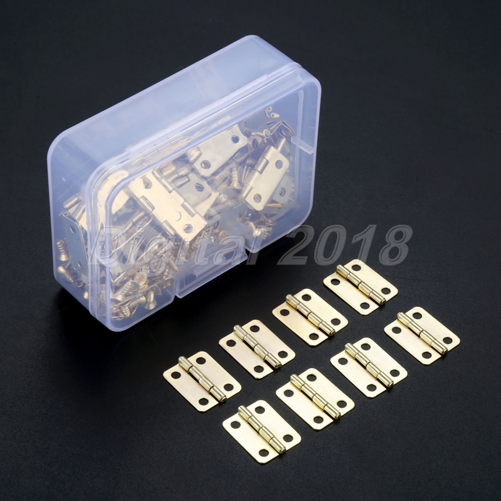 60x Antique Jewelry Box Dolls House Hinge Furniture Door Hinges