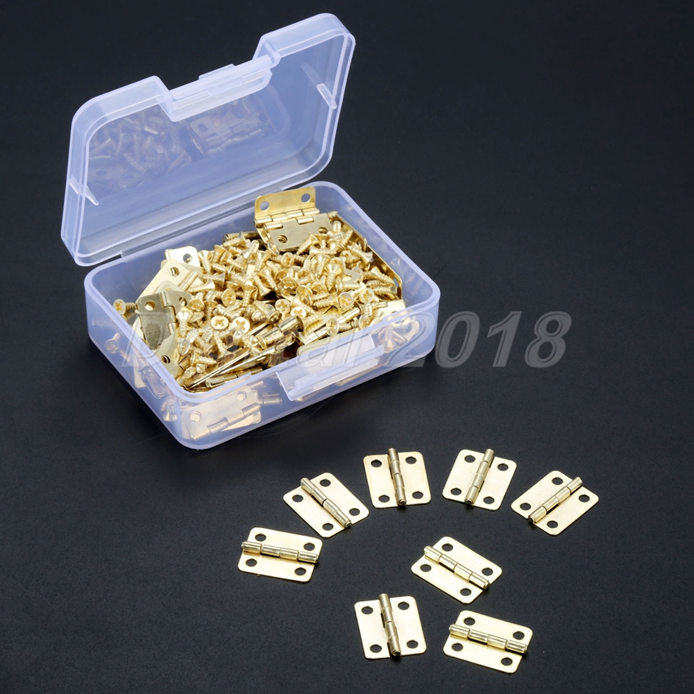 60x Antique Jewelry Box Dolls House Hinge Furniture Door Hinges