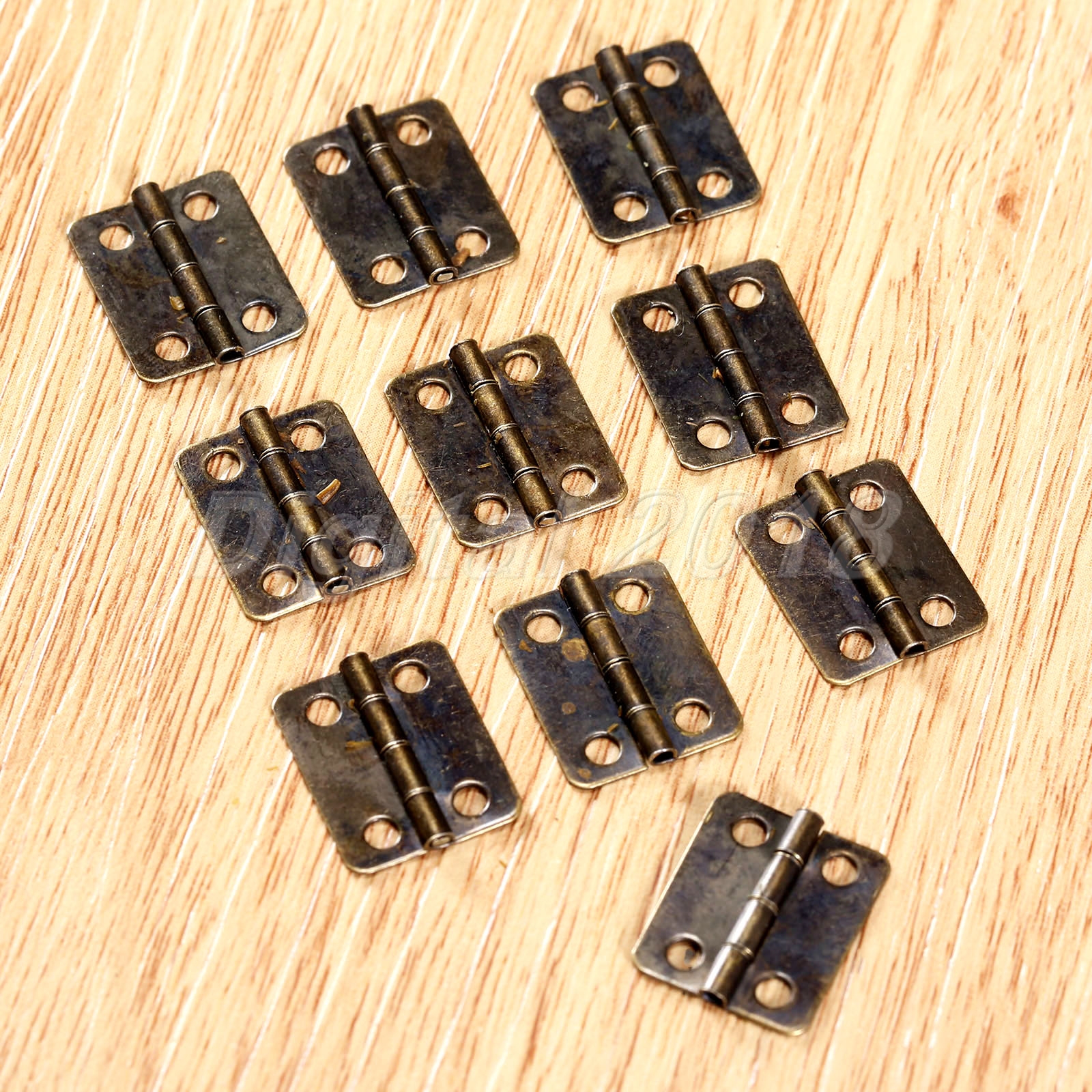 50pcs Antique Bronze Mini Hinges Jewelry Box Dolls House Hinges