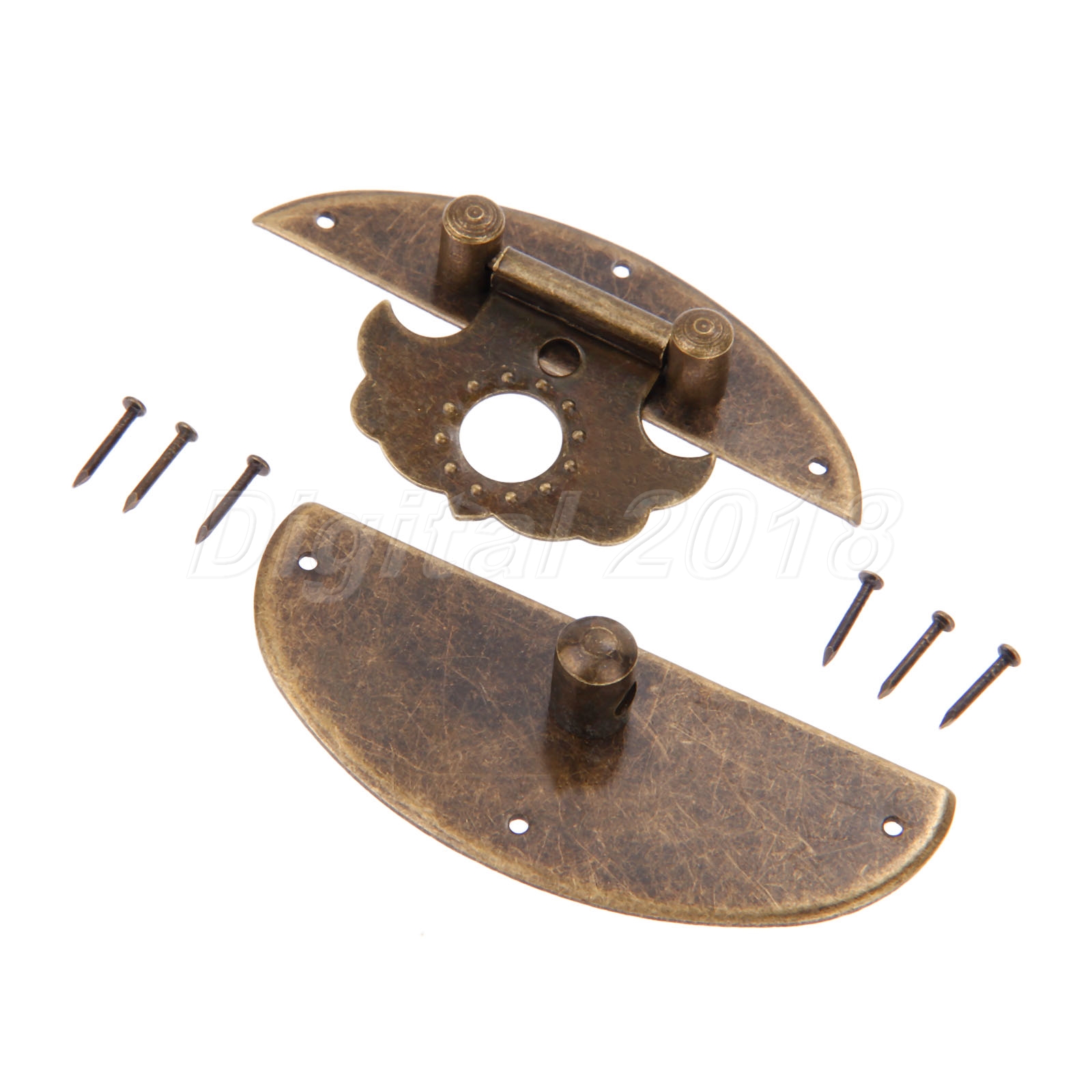 Antique Bronze Jewelry Box Clasp Closure Wood Case Chest Hasp Latch