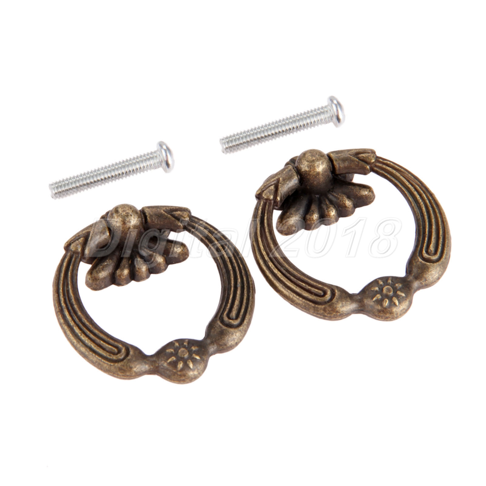 2X Furniture Hardware Vintage Jewelry Box Drawer Handles Pull