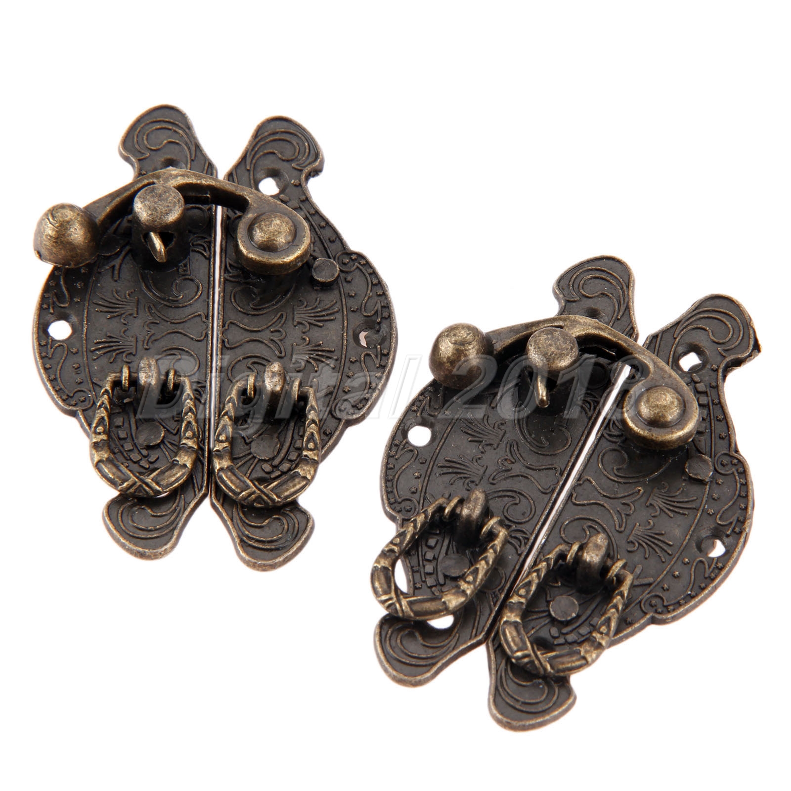 2pcs Classic Toolbox Jewelry Gift Wooden Box Latch Clasps Hasp