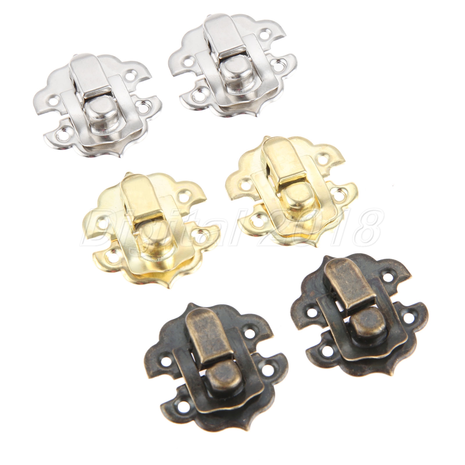 Vintage Lock Silver Hasp Toggle Latch Buckle Clasp Zinc Alloy