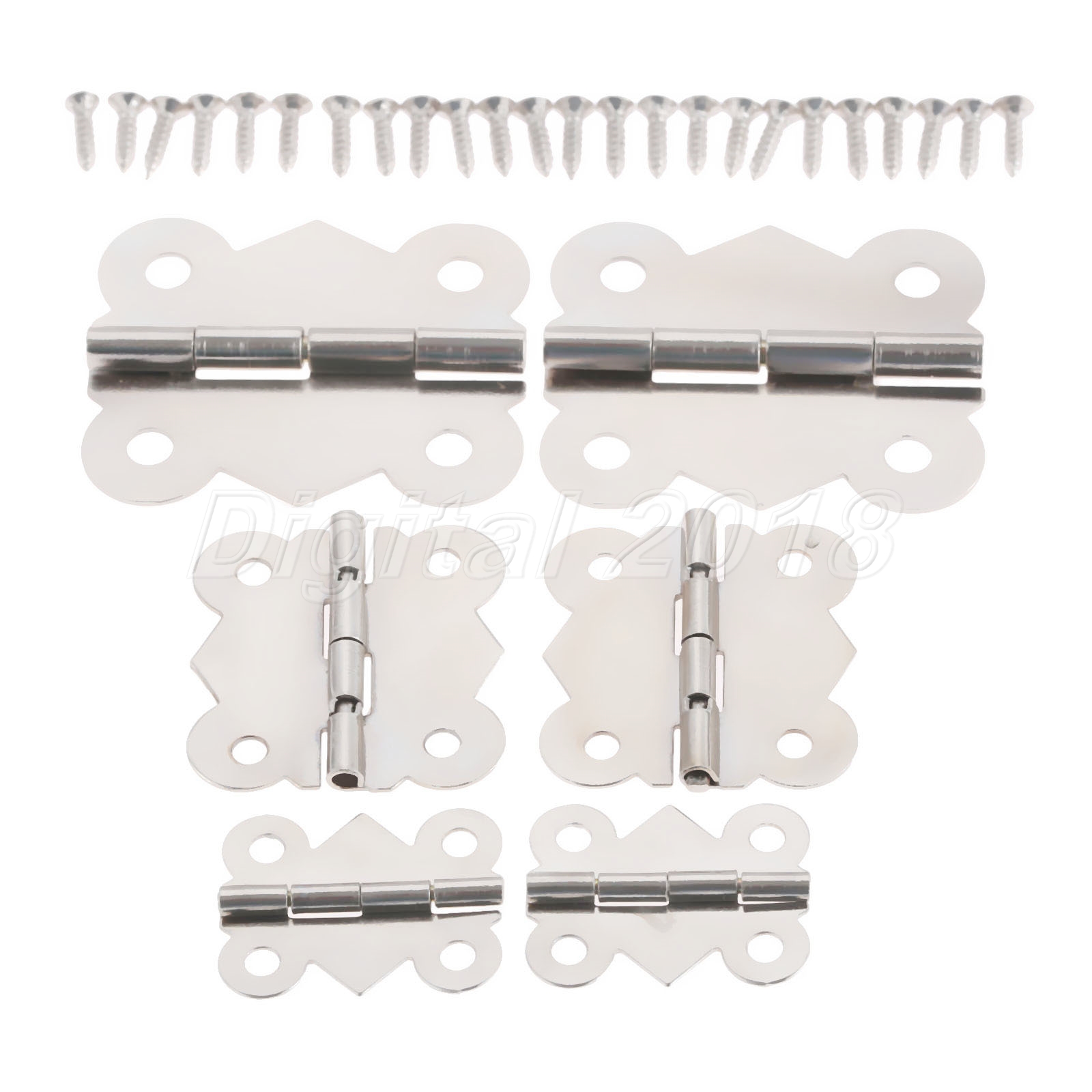 Silver Tone Butterfly Jewelry Box Chest Hinges Hinge Furniture