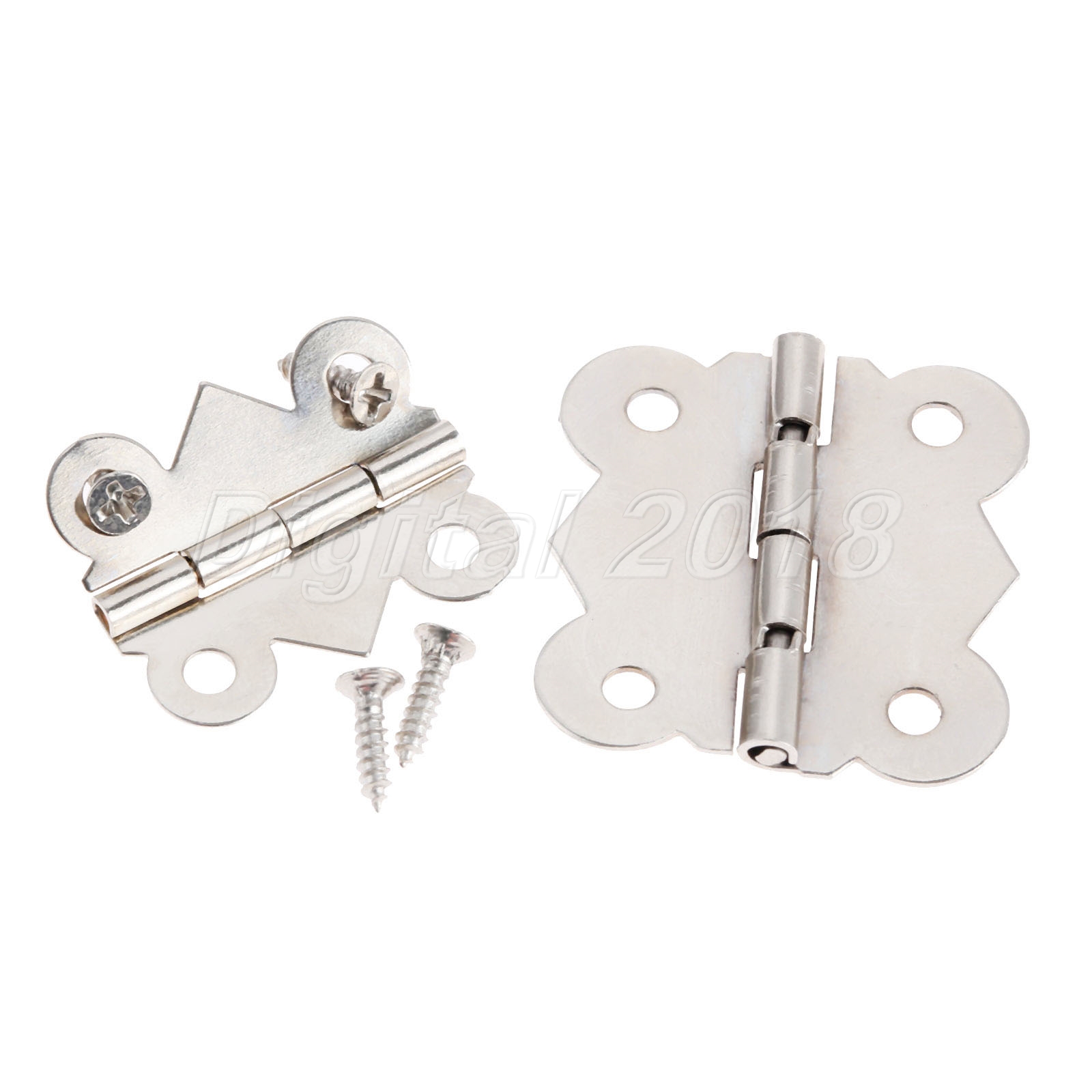 Silver Tone Butterfly Jewelry Box Chest Hinges Hinge Furniture