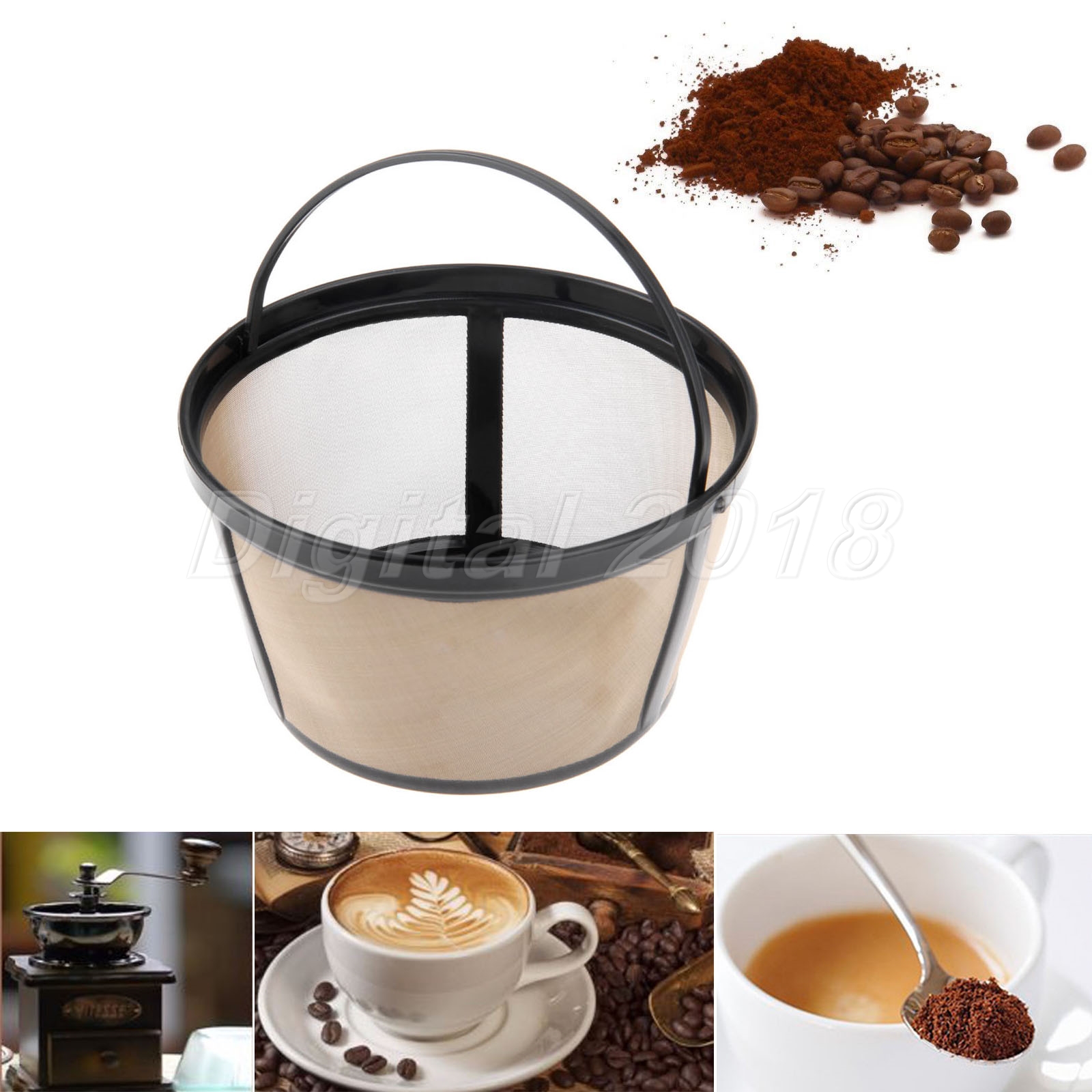 Coffee Filter Basketstyle Reusable Permanent Mesh Coffeemaker Parts