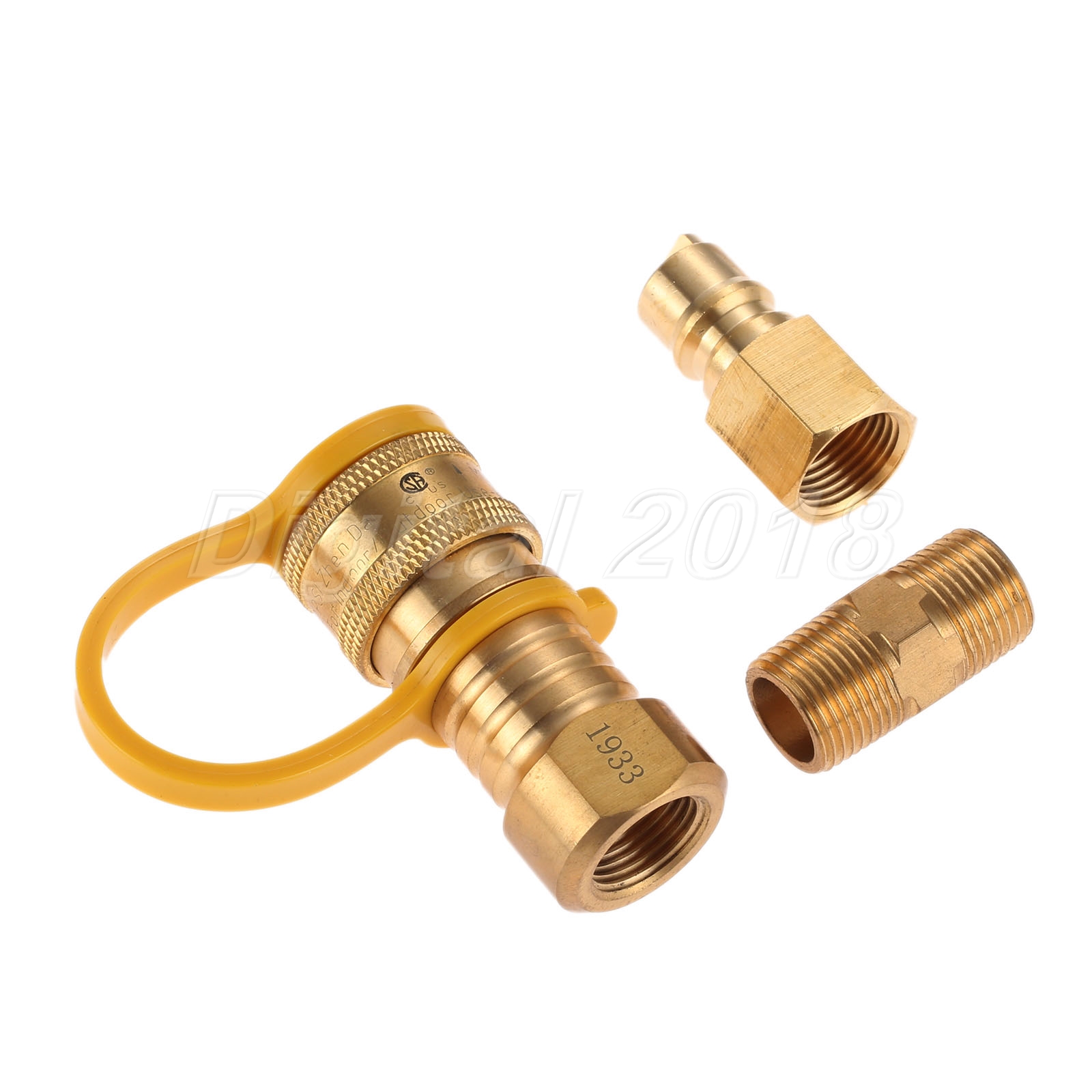 3/8" Natural Gas Quick Connector Brass Propane Adapter for 1LB Gas