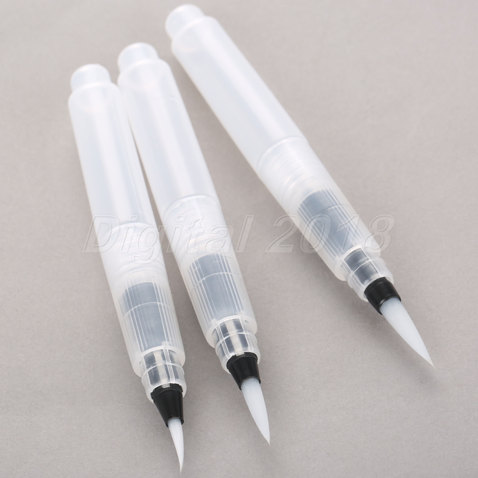 Fiber Hair & Plastic Water Brush Ink Pen Calligraphy Painting 3 Sizes Useful 