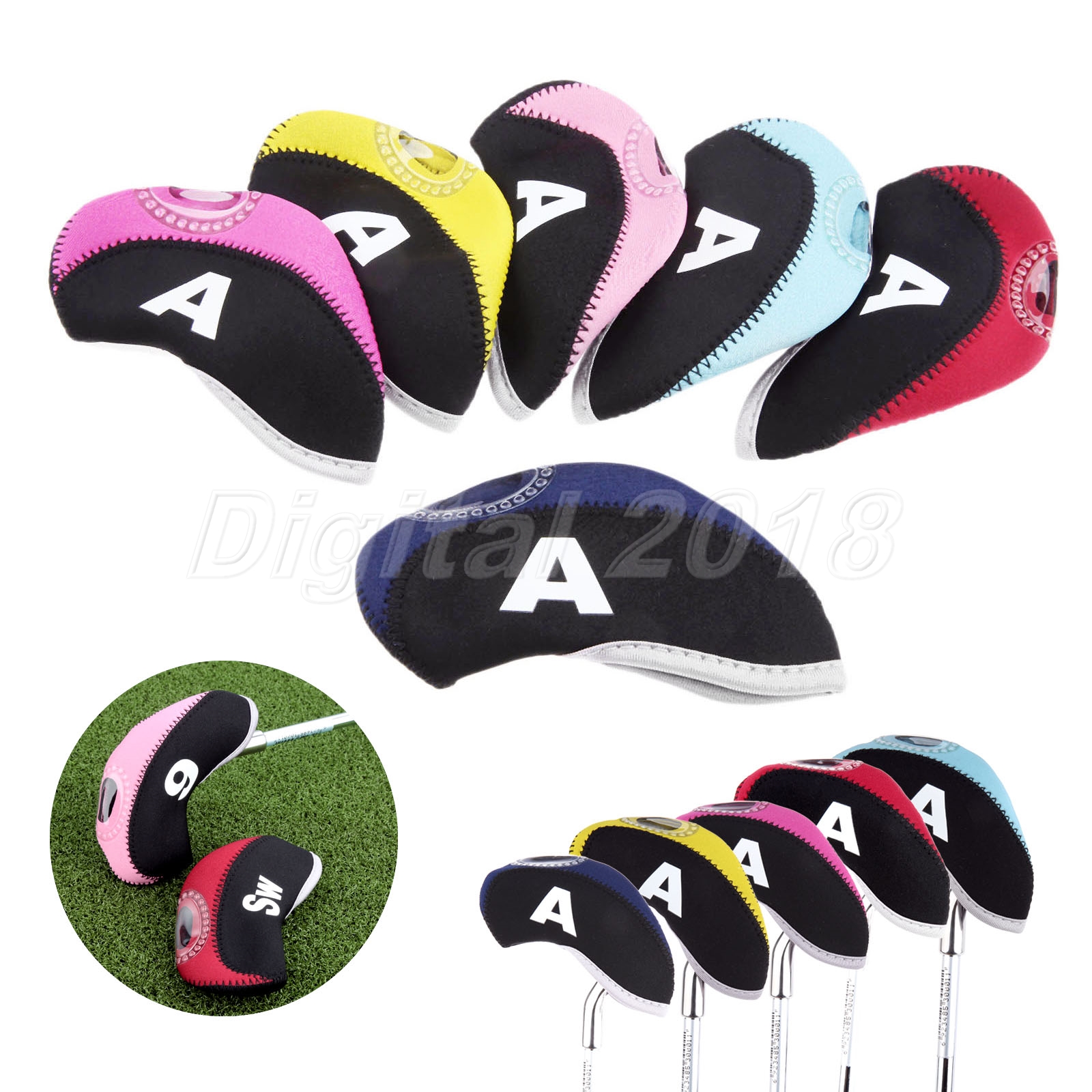 10Pcs/Set Neoprene Golf Iron Head Covers for Taylormade Mizuno Titleist