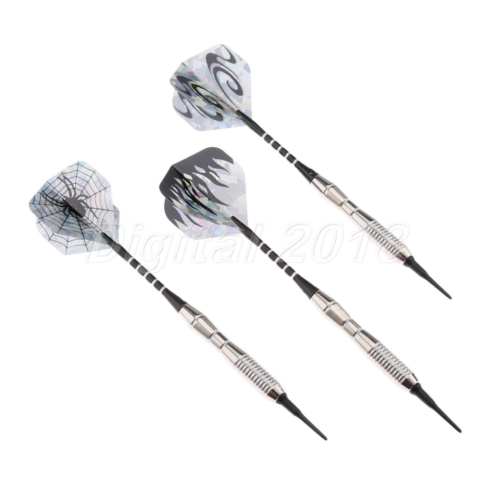 9 Pcs Aluminium 18g Soft Tip Dart With Steel Barrel Dart Shaft Hunting