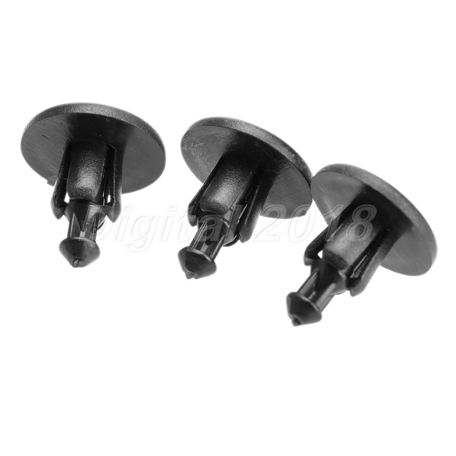 50 Pcs Black Push in Type Fastener Rivets Fender Clips 8mm Hole Fit For