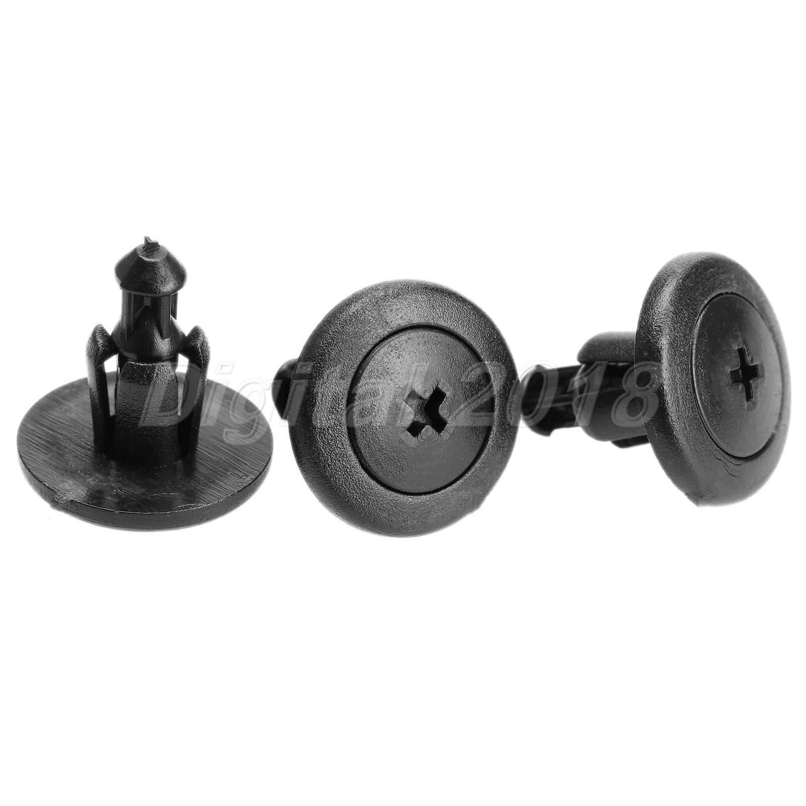 50 Pcs Black Push in Type Fastener Rivets Fender Clips 8mm Hole Fit For