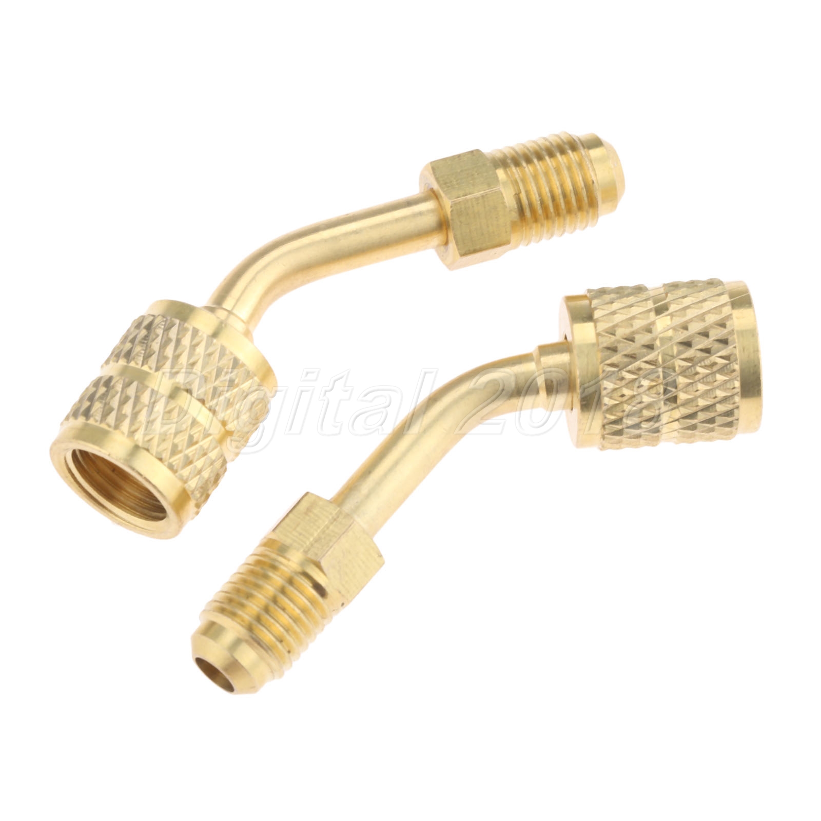 2Pcs x Angled Adapter 5//16/" SAE Female x 1//4/" SAE Male Angled R-410a Adapter